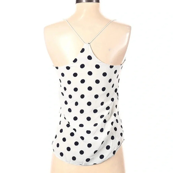 J. Crew Classic Navy & White Polka Dot 100% Silk Blouse Top Size 00 XXS - Picture 2 of 2